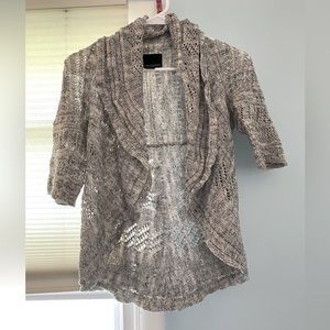 Grey cropped cardigan no button